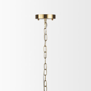 Britton Gold Metal w/ Clear Glass Globes 6-Light Chandelier
