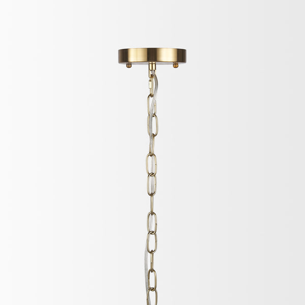 Britton Gold Metal w/ Clear Glass Globes 6-Light Chandelier
