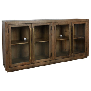 Bradley Solid Wood 4Dr Cabinet with Brass Hardware