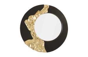 Mercury Mirror, Black, Gold Leaf 