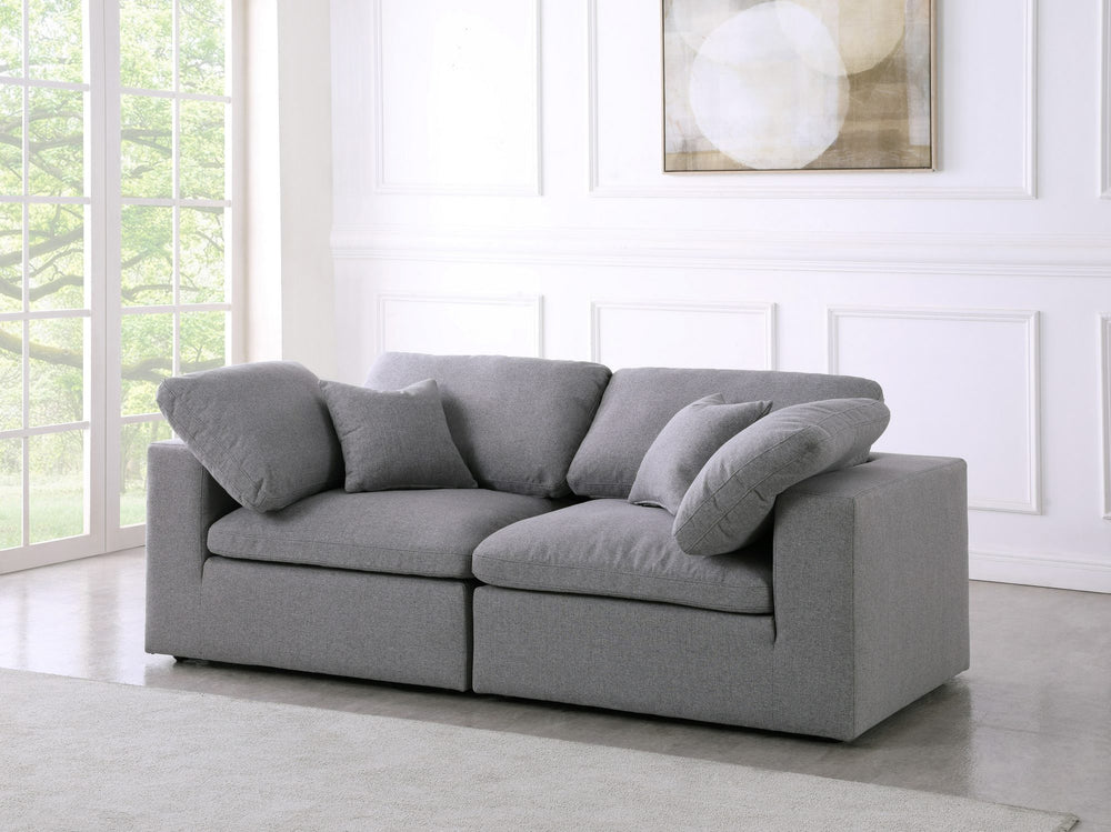 Carmen Cloud Modular Sofa In Grey Linen Fabric