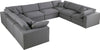 Carmen Cloud Modular Sectional In Grey Linen Fabric