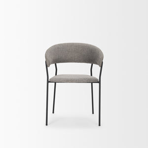Carolyn Dining Chair w/ Gray Fabric & Matte Black Metal