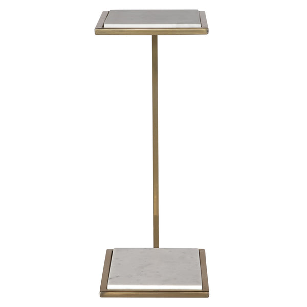Elevate White Marble Drink Table
