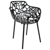 ORO ALUMINUM CHAIR (WITH ARMS) - BLACK