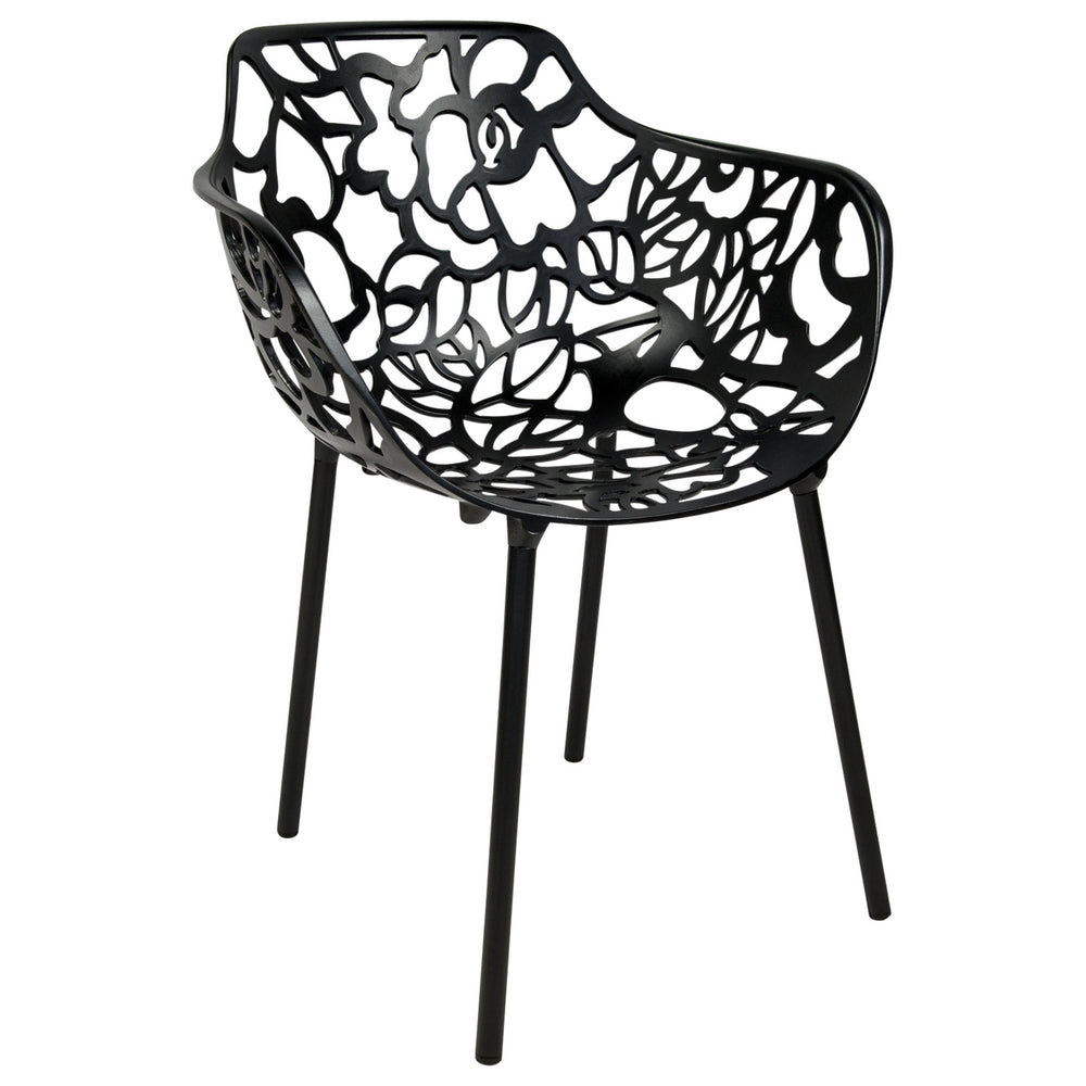 ORO ALUMINUM CHAIR (WITH ARMS) - BLACK