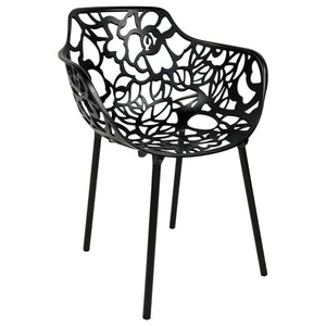 ORO ALUMINUM CHAIR (WITH ARMS) - BLACK