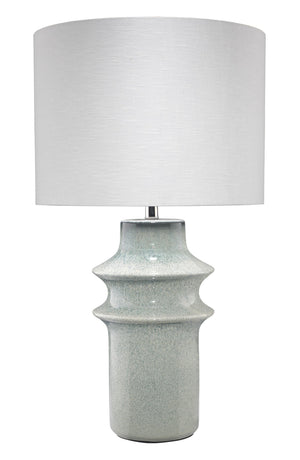 Cymbals Ceramic Table Lamp with Linen Shade