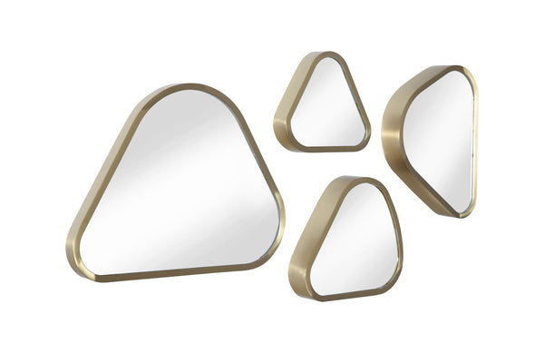 Pebble Mirrors, Set of 4, Brushed Brass
