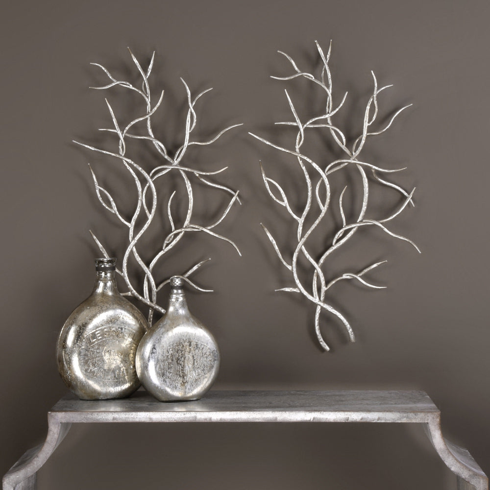 Silver Branches Metal Wall Decor