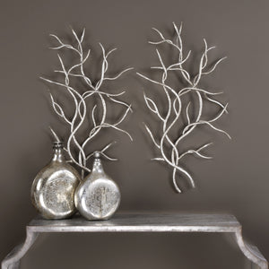 Silver Branches Metal Wall Decor