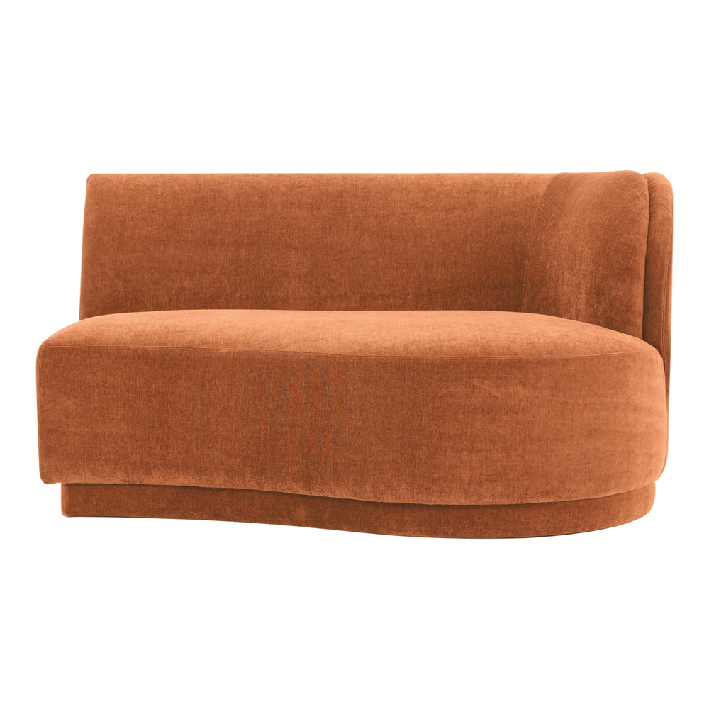 Yoon Chaise Right in Fired Rust Upholstery