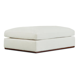 Moe's Rue Ottoman Off White with Feather-Top
