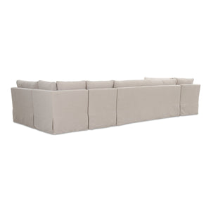 Moe's Fable Slipcover U-Shape Dining Banquette 154" Beige