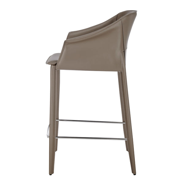 Callie Recycled Leather Counter Stool, Light Mocha