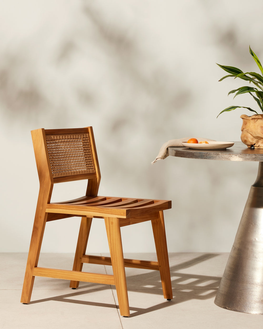 Merit Outdoor Dining Chair In Natural Teak