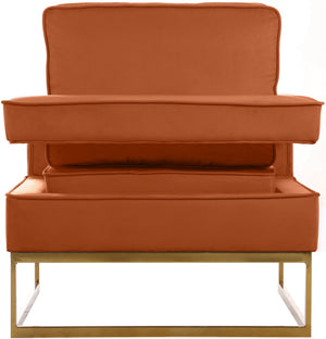 Alfonso Accent Chair In Cognac Velvet