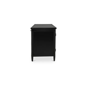 Henry Metal Media Unit with Glass Doors in Black