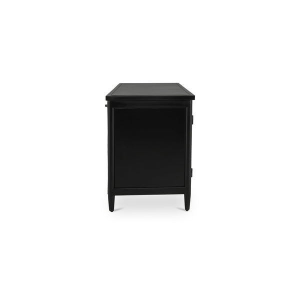 Henry Metal Media Unit with Glass Doors in Black