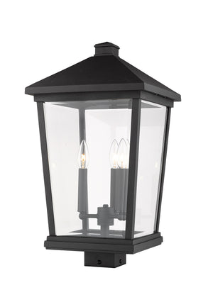 Beacon 3 Light Outdoor Post Mount Fixture in Black Finish