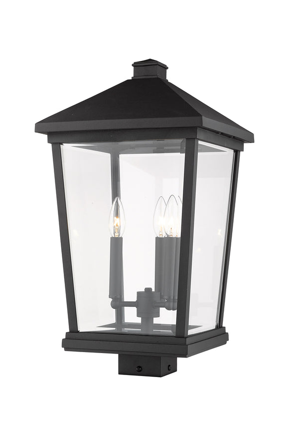 Beacon 3 Light Outdoor Post Mount Fixture in Black Finish