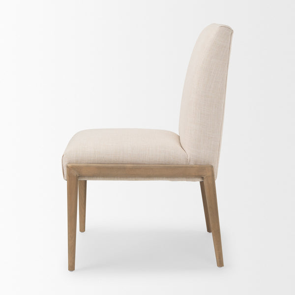 Palisades Cream Upholstery w/ Solid Wood Armless Dining Chair