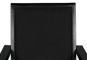 Henderson Sungkai/Mindi and Industrial Steel Chair in Charcoal Black with Black Cotton Fabric