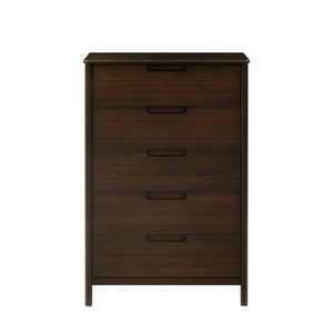Weston Five Drawer Chest, Black Walnut