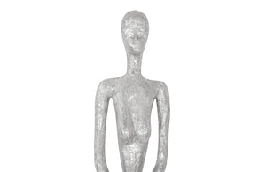 Skinny Female Wall Art, Resin, Silver Leaf