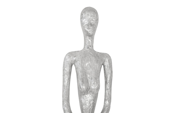 Skinny Female Wall Art, Resin, Silver Leaf