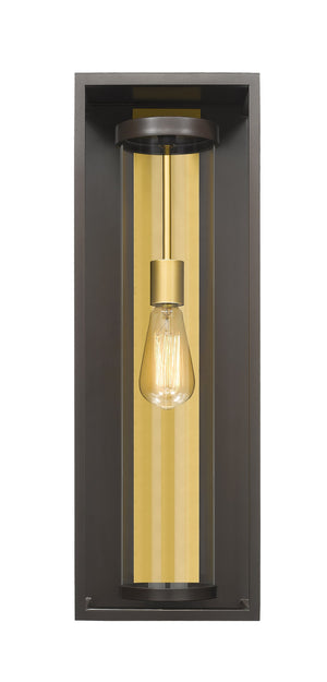 Dunbroch 1 Light Outdoor Wall Sconce in Deep Bronze + Outdoor Brass Finish