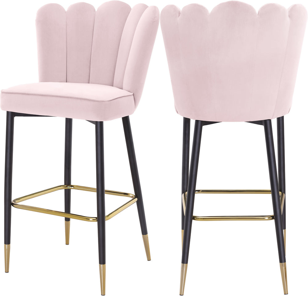 Anita Stool In Pink Velvet