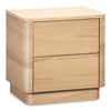 Round Off Tall Nightstand in Natural Oak