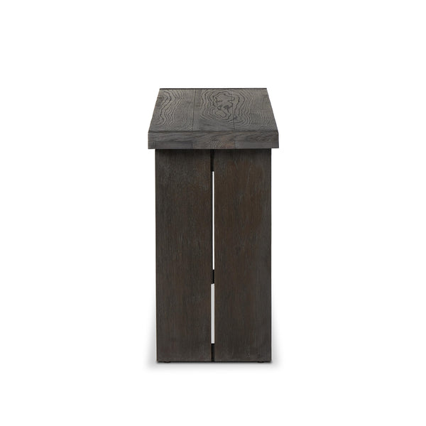 Warby Console Table in Worn Black Oak