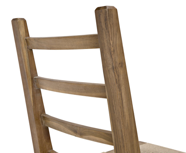 Salam Teak and Rope Chair with Clear Coat Flat Finish