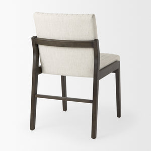 Tahoe Cream Upholstered and Black-Brown Wood Armless Dining Chair
