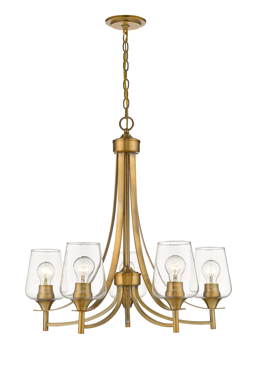 Joliet 5 Light Chandelier in Olde Brass Finish