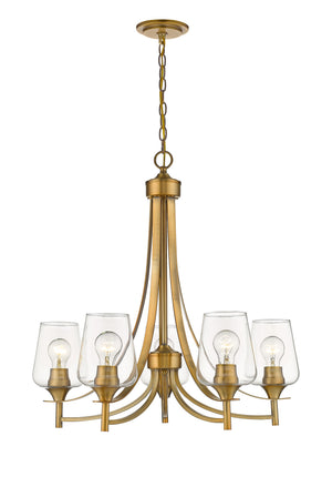 Joliet 5 Light Chandelier in Olde Brass Finish