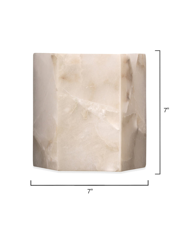 Borealis 1-Light Alabaster Hexagon Wall Sconce