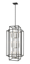 Titania 12 Light Pendant in Black + Brushed Nickel Finish
