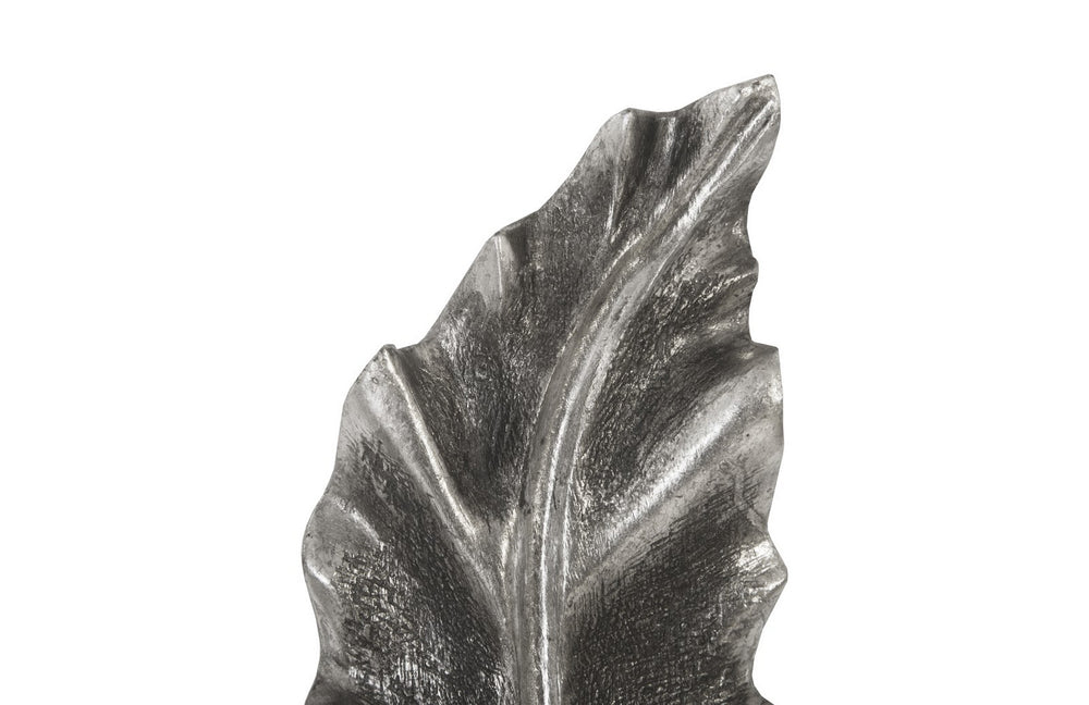 Petiole Wall Leaf, Silver, Small, Version B