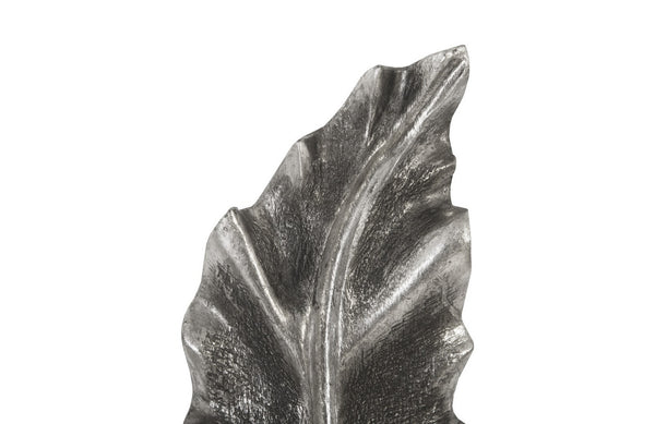 Petiole Wall Leaf, Silver, Small, Version B