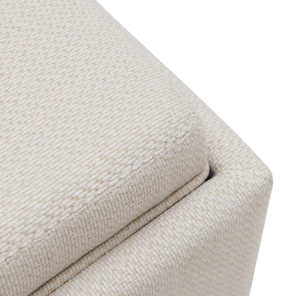 Cameron Square Fabric Storage Ottoman w/ tray In Cardiff Cream