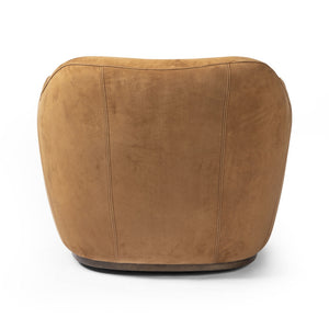Julius Swivel Chair In Nubuck Cognac