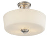 Lamina 3 Light Semi Flush Mount in Brushed Nickel Finish