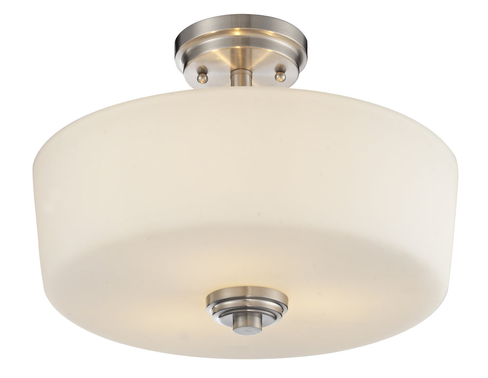 Lamina 3 Light Semi Flush Mount in Brushed Nickel Finish
