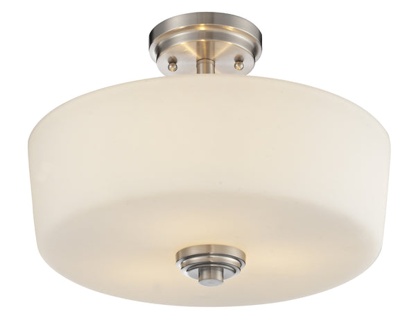 Lamina 3 Light Semi Flush Mount in Brushed Nickel Finish