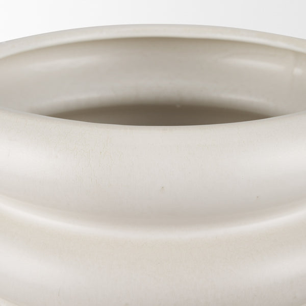 Twyla Tall Cream Glazed Floor Ceramic Vase