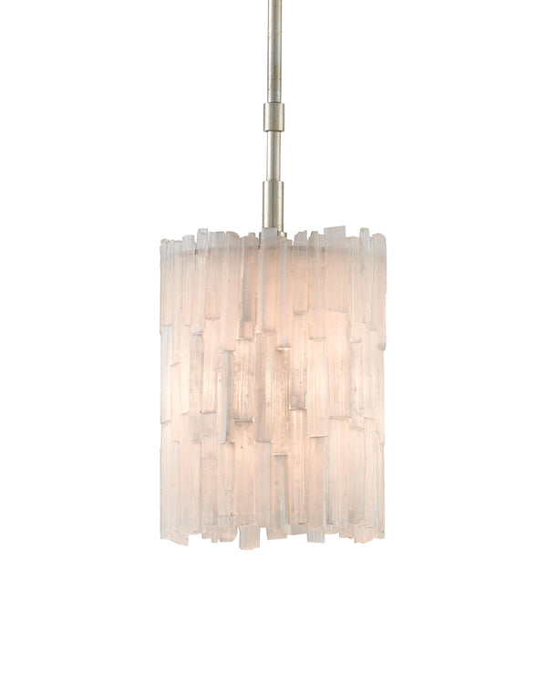 Moonstone Pendant In Natural & Chinois Silver Leaf