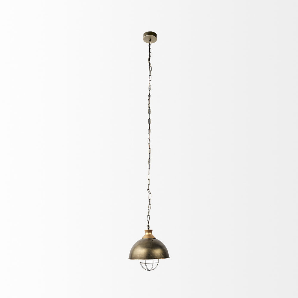 Dawson I 13x13.5 Silver Toned Metal Dome Pendant Light